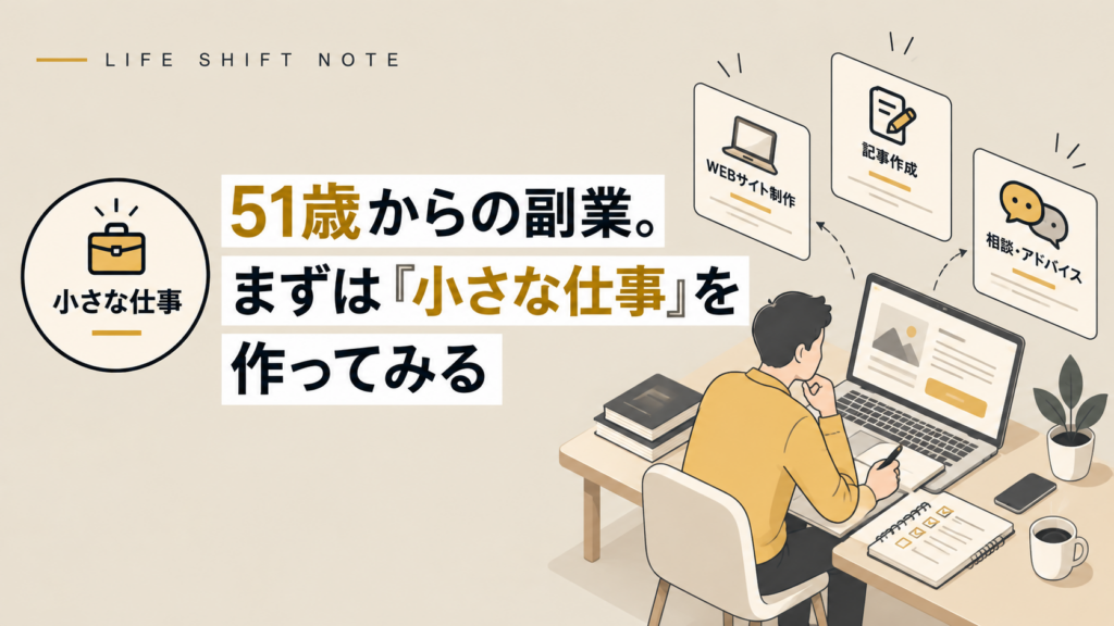 小さな仕事を作ってみる　LIFE SHIFT NOTE　2026年9月28日